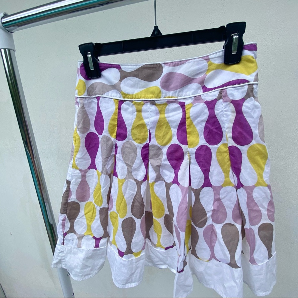 Y2K Rampage Purple & Yellow Multicolor Geometric Skater Skirt Size 0